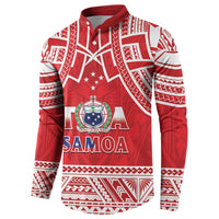 Samoa Rugby Custom Button Sweatshirt Toa Samoa Pacific Sporty Red - Polynesian Pride