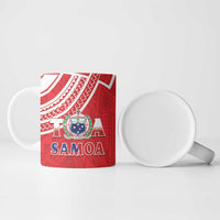 Samoa Rugby Custom Ceramic Mug Toa Samoa Pacific Sporty Red - Polynesian Pride