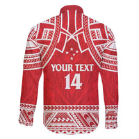 Samoa Rugby Custom Family Matching Long Sleeve Bodycon Dress and Hawaiian Shirt Toa Samoa Pacific Sporty Red - Polynesian Pride
