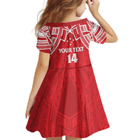 Samoa Rugby Custom Family Matching Off Shoulder Maxi Dress and Hawaiian Shirt Toa Samoa Pacific Sporty Red - Polynesian Pride