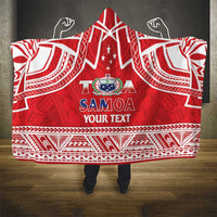 Samoa Rugby Custom Hooded Blanket Toa Samoa Pacific Sporty Red - Polynesian Pride