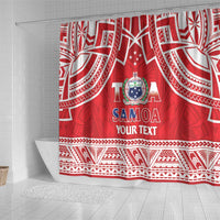 Samoa Rugby Custom Shower Curtain Toa Samoa Pacific Sporty Red - Polynesian Pride