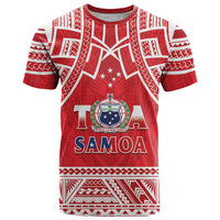 Samoa Rugby Custom T Shirt Toa Samoa Pacific Sporty Red - Polynesian Pride