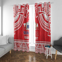 Samoa Rugby Custom Window Curtain Toa Samoa Pacific Sporty Red - Polynesian Pride