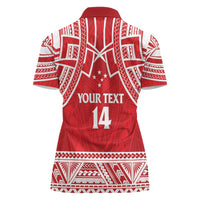 Samoa Rugby Custom Women Polo Shirt Toa Samoa Pacific Sporty Red - Polynesian Pride