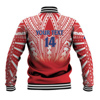 Toa Samoa Rugby Custom Baseball Jacket Samoa mo Samoa Polynesian Pacific Red - Polynesian Pride