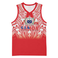 Toa Samoa Rugby Custom Basketball Jersey Samoa mo Samoa Polynesian Pacific Red - Polynesian Pride