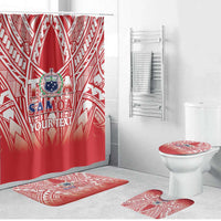 Toa Samoa Rugby Custom Bathroom Set Samoa mo Samoa Polynesian Pacific Red - Polynesian Pride