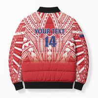 Toa Samoa Rugby Custom Bomber Puffer Jacket Samoa mo Samoa Polynesian Pacific Red - Polynesian Pride