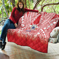 Toa Samoa Rugby Custom Quilt Samoa mo Samoa Polynesian Pacific Red - Polynesian Pride