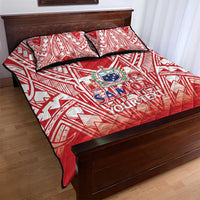 Toa Samoa Rugby Custom Quilt Bed Set Samoa mo Samoa Polynesian Pacific Red - Polynesian Pride