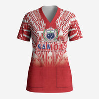 Toa Samoa Rugby Custom Scrub Top Samoa mo Samoa Polynesian Pacific Red - Polynesian Pride
