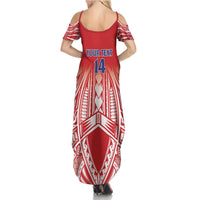 Toa Samoa Rugby Custom Summer Maxi Dress Samoa mo Samoa Polynesian Pacific Red - Polynesian Pride