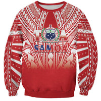 Toa Samoa Rugby Custom Sweatshirt Samoa mo Samoa Polynesian Pacific Red - Polynesian Pride