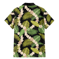 Black Hawaii Plumeria Lei With Tropical Leaves Family Matching Mermaid Dress and Hawaiian Shirt LT14 - Polynesian Pride