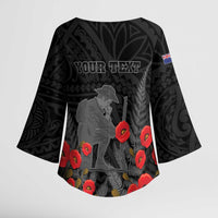 Personalised New Zealand ANZAC Day Kimono Sleeve Blouse Lest We Forget Soldier Memorial