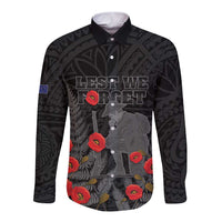 Personalised New Zealand ANZAC Day Long Sleeve Button Shirt Lest We Forget Soldier Memorial