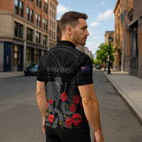 Personalised New Zealand ANZAC Day Zipper Polo Shirt Lest We Forget Soldier Memorial