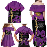 ANZAC Soldier and War Animals Family Matching Off Shoulder Maxi Dress and Hawaiian Shirt We Will Remember Them