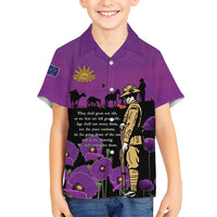 ANZAC Soldier and War Animals Family Matching Tank Maxi Dress and Hawaiian Shirt We Will Remember Them LT15 Son's Shirt Purple - Polynesian Pride