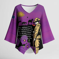 ANZAC Soldier and War Animals Kimono Sleeve Blouse We Will Remember Them