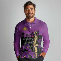 ANZAC Soldier and War Animals Long Sleeve Polo Shirt We Will Remember Them