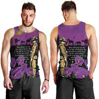 ANZAC Soldier and War Animals Men Tank Top We Will Remember Them