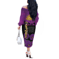 ANZAC Soldier and War Animals Off The Shoulder Long Sleeve Dress We Will Remember Them
