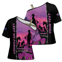Personalised ANZAC War Animals Cross Shoulder Shirt Lest We Forget Memorial