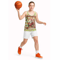 Hawaiian Santa Aloha Pineapple Christmas Basketball Jersey Mele Kalikimaka - Polynesian Pride