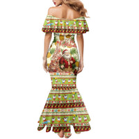 Hawaiian Santa Aloha Pineapple Christmas Family Matching Mermaid Dress and Hawaiian Shirt Mele Kalikimaka LT15 - Polynesian Pride