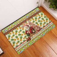 Hawaiian Santa Aloha Pineapple Christmas Rubber Doormat Mele Kalikimaka LT15 - Polynesian Pride