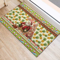 Hawaiian Santa Aloha Pineapple Christmas Rubber Doormat Mele Kalikimaka LT15 - Polynesian Pride