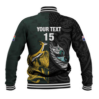 New Zealand and South Africa Rugby Custom Baseball Jacket Silver Fern With Springboks