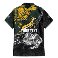New Zealand and South Africa Rugby Personalised Family Matching Mermaid Dress and Hawaiian Shirt Maori Kiwi With Springboks LT15 - Polynesian Pride