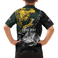New Zealand and South Africa Rugby Personalised Kid Hawaiian Shirt Maori Kiwi With Springboks LT15 - Polynesian Pride