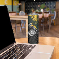 New Zealand and South Africa Rugby Personalised Skinny Tumbler Maori Kiwi With Springboks LT15 - Polynesian Pride