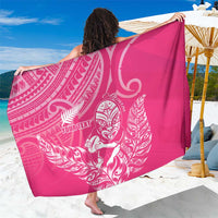 New Zealand Silver Fern Rugby Custom Sarong Maori Tiki Pink Version LT15 One Size 44 x 66 inches Pink - Polynesian Pride