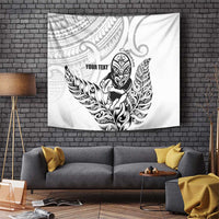 New Zealand Silver Fern Rugby Custom Tapestry Maori Tiki White Version LT15 White - Polynesian Pride