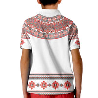 Bulgarian Embroidery Style Seamless Pattern Kid Polo Shirt
