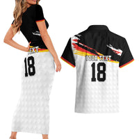 Custom Germany Football Couples Matching Short Sleeve Bodycon Dress and Hawaiian Shirt Come On DFB-Team