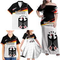 Custom Germany Football Family Matching Off Shoulder Maxi Dress and Hawaiian Shirt Come On DFB-Team
