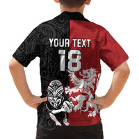 Custom British Lions New Zealand Family Matching Off The Shoulder Long Sleeve Dress and Hawaiian Shirt Unique Style - Polynesian Pride