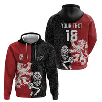 Custom British Lions New Zealand Zip Hoodie Unique Style - Polynesian Pride