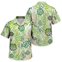 Green Aloha Hawaiian Family Matching Summer Maxi Dress and Hawaiian Shirt Monstera Hibiscus Tropical Pattern