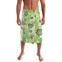 Green Aloha Hawaiian Lavalava Monstera Hibiscus Tropical Pattern