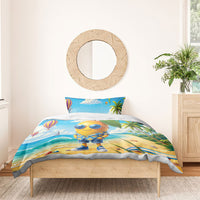 Funny Hawaii Mango Bedding Set Tropical Summer Beach Mascot Vacation