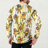 Funny Hawaii Mango Hip Hop Cartoon Button Sweatshirt Summer Beach Party