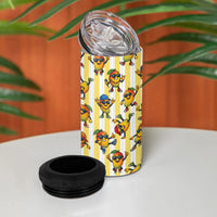 Funny Hawaii Mango Hip Hop Cartoon 4 in 1 Can Cooler Tumbler Summer Beach Party