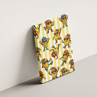 Funny Hawaii Mango Hip Hop Cartoon Canvas Wall Art Summer Beach Party